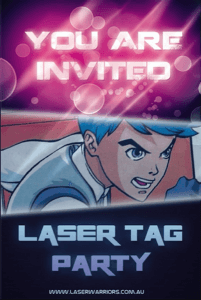 Intense Boys Laser Tag Invitation 1