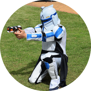 Captain Rex takes aim at a Star Wars Birthday Party for 7 year old kids