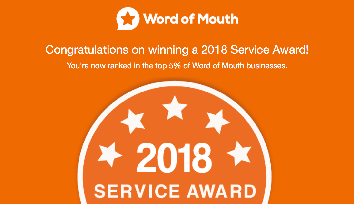 Word Of Mouth Service Award